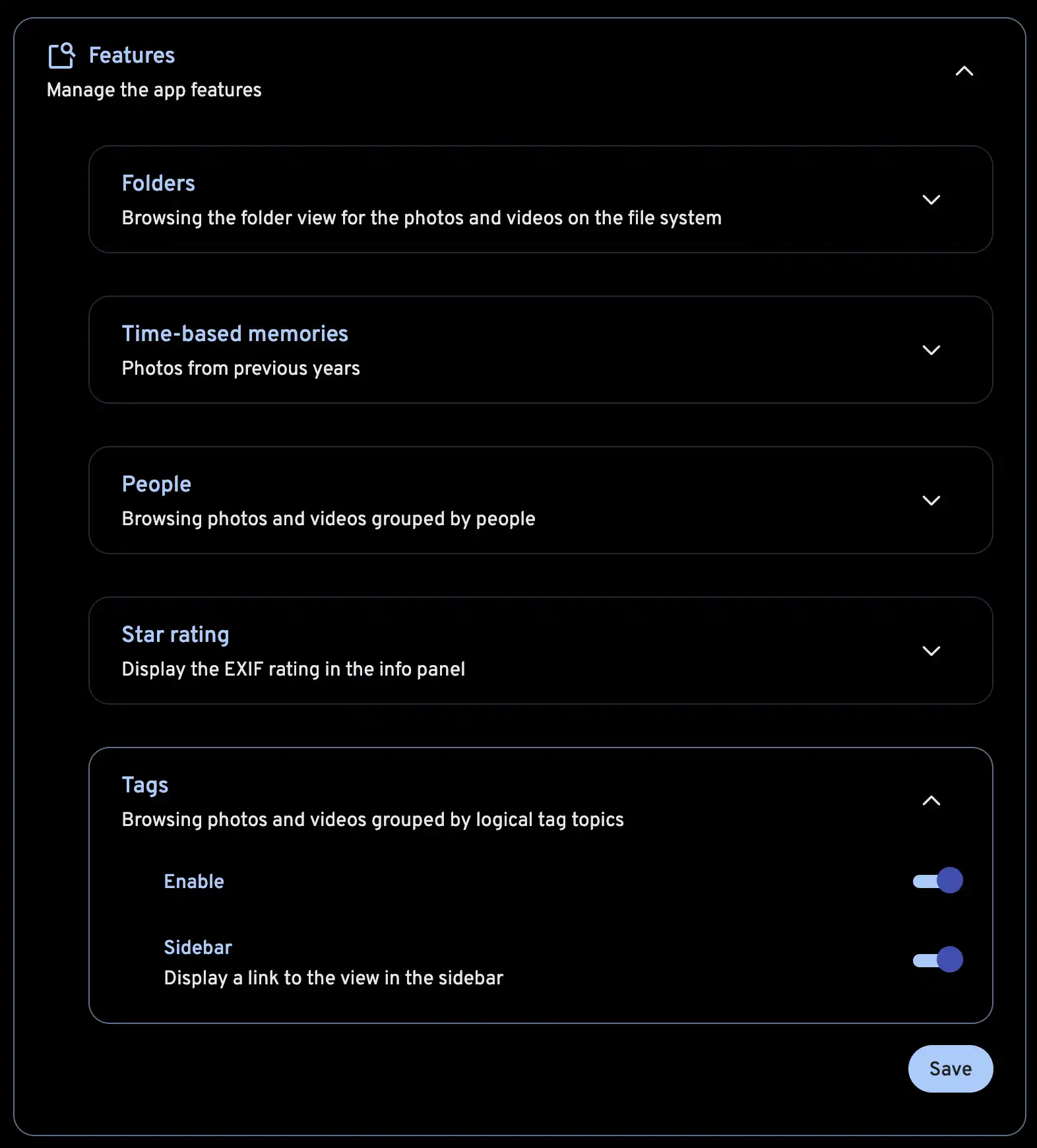 Tag view enable